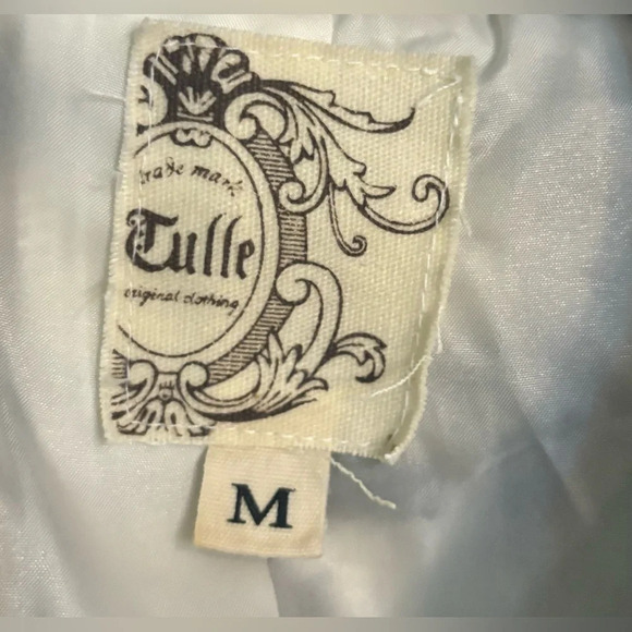 Anthropologie Tulle Womens Brown Ivory Double Breast Houndstooth Jacket Sz Med - Picture 5 of 9